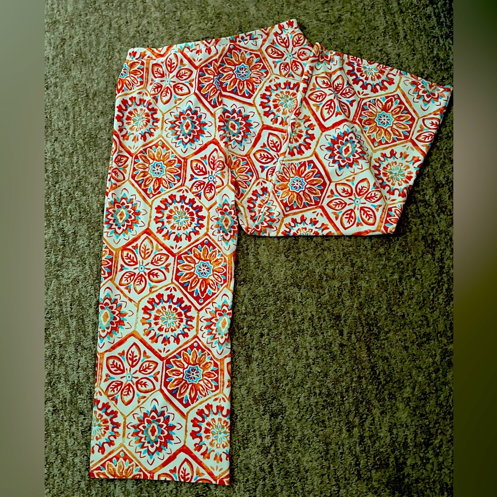 Jude Connolly cropped pant in orange multi. Size L.